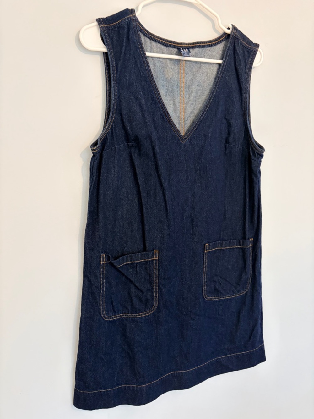 GAP Dark Denim V-Neck Dress - Picture 4 of 9